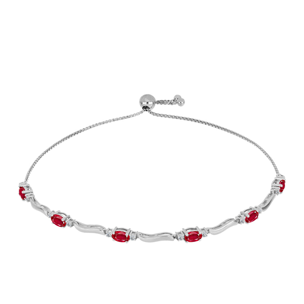 Brățară din Argint 925 ( 4.18 grame ) cu Agat Roșu și Topaz Alb 1.55 Carate