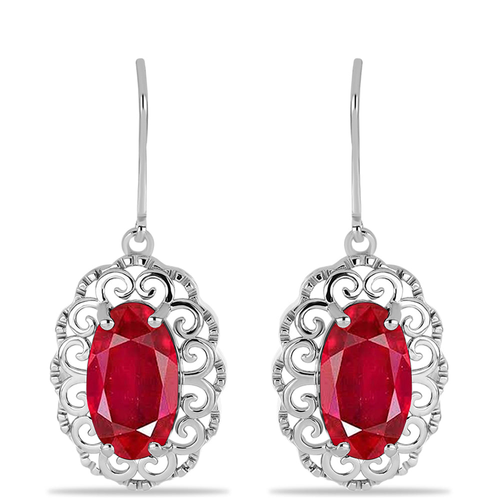 Cercei din Argint 925 ( 5.55 grame ) cu Agat Roșu 7.01 Carate