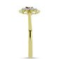 Inel din Argint 925 Placat cu Aur ( 1.82 grame ) cu Diamant Albastru și Topaz Alb 0.15 Carate
