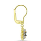 Cercei din Argint 925 Placat cu Aur ( 2.07 grame ) cu Diamant Albastru și Topaz Alb 0.3 Carate