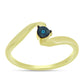 Inel din Argint 925 Placat cu Aur ( 1.93 grame ) cu Diamant Albastru 0.01 Carate