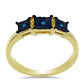 Inel din Argint 925 Placat cu Aur ( 2.49 grame ) cu Diamant Albastru 0.02 Carate