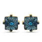 Cercei din Argint 925 Placat cu Aur ( 1.48 grame ) cu Diamant Albastru 0.02 Carate
