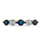 Inel din Argint 925 Placat cu Aur ( 2.13 grame ) cu Diamant Albastru și Topaz Alb 0.04 Carate