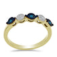 Inel din Argint 925 Placat cu Aur ( 2.13 grame ) cu Diamant Albastru și Topaz Alb 0.04 Carate