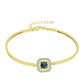 Brățară din Argint 925 Placat cu Aur ( 8.66 grame ) cu Diamant Albastru și Topaz Alb 0.26 Carate