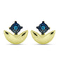 Cercei din Argint 925 Placat cu Aur ( 1.12 grame ) cu Diamant Albastru 0.01 Carate