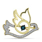 Broşă din Argint 925 Placat cu Aur ( 4.2 grame ) cu Diamant Albastru și Topaz Alb 0.38 Carate
