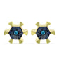 Set din Argint 925 Placat cu Aur ( 1.75 grame ) cu Diamant Albastru 0.02 Carate ( Cercei+Pandantiv )