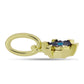 Set din Argint 925 Placat cu Aur ( 1.75 grame ) cu Diamant Albastru 0.02 Carate ( Cercei+Pandantiv )