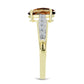Inel din Argint 925 Placat cu Aur ( 2.89 grame ) cu Cuarț Coniac și Topaz Alb 2.03 Carate