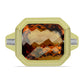 Inel din Argint 925 Placat cu Aur ( 3.75 grame ) cu Cuarț Coniac și Topaz Alb 3.24 Carate