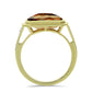 Inel din Argint 925 Placat cu Aur ( 3.75 grame ) cu Cuarț Coniac și Topaz Alb 3.24 Carate