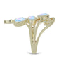 Inel din Argint 925 Placat cu Aur ( 5.39 grame ) cu Piatra Lunii Curcubeu 2.01 Carate