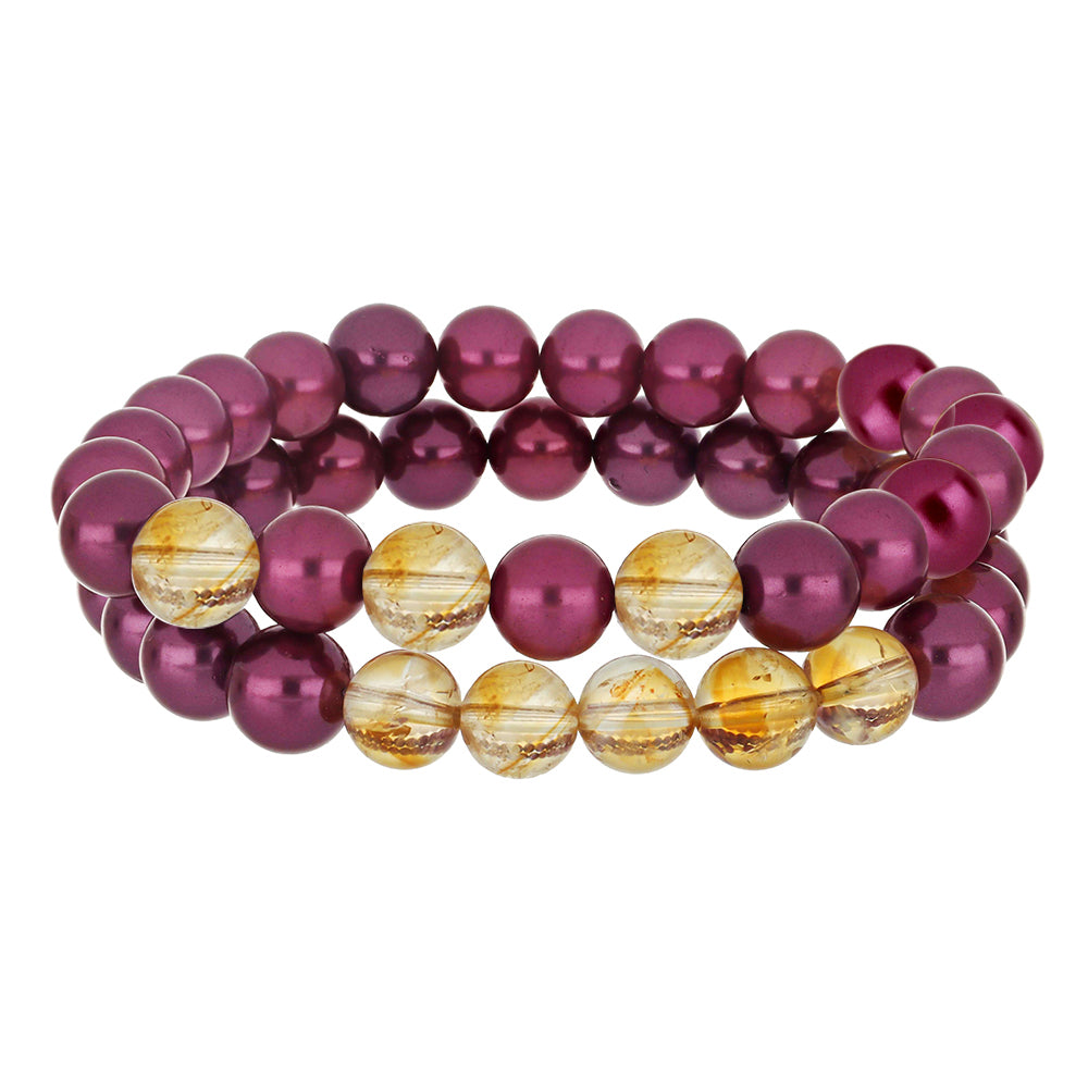 Set din Pepită ( 36.3 grame ) cu Perlă de cultură Violet și Citrin Ural 181.5 Carate ( Brățară ) 1 