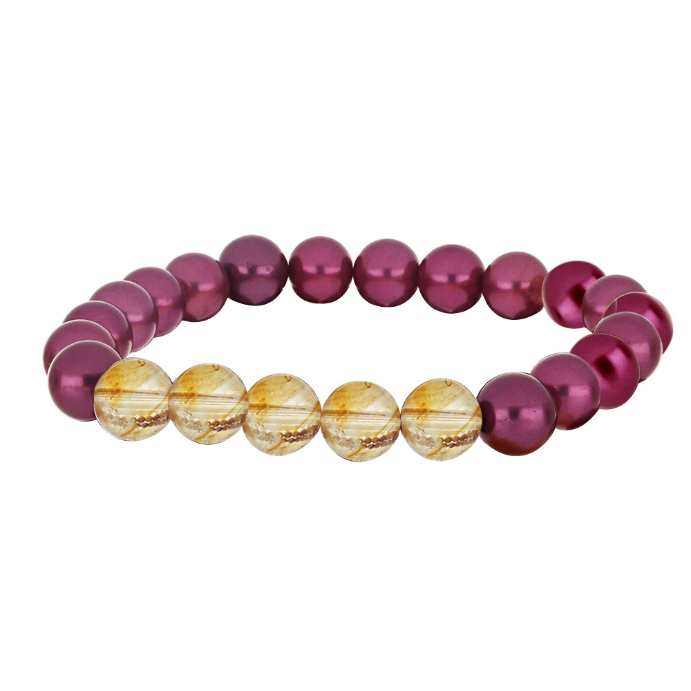 Set din Pepită ( 36.3 grame ) cu Perlă de cultură Violet și Citrin Ural 181.5 Carate ( Brățară ) 2 