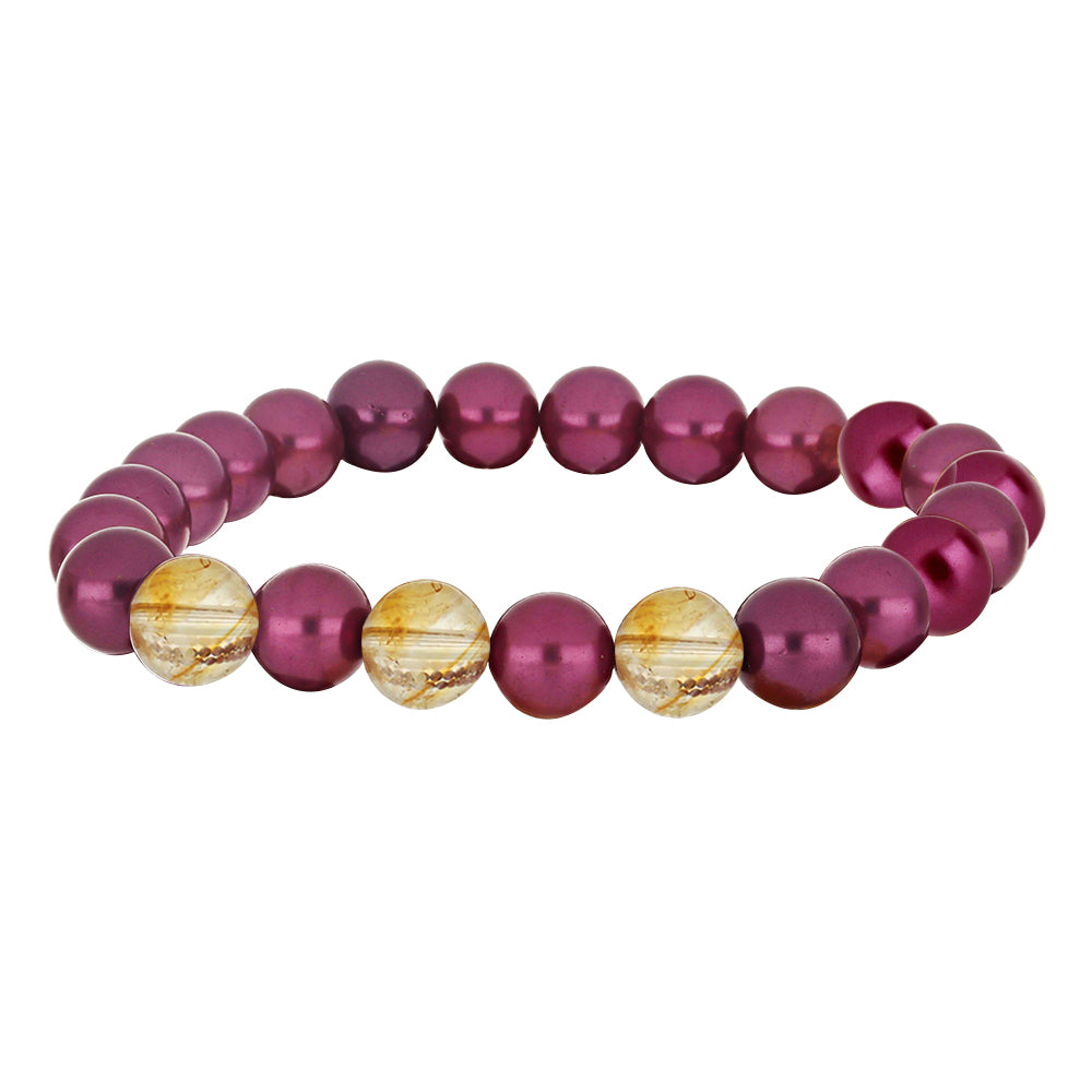 Set din Pepită ( 36.3 grame ) cu Perlă de cultură Violet și Citrin Ural 181.5 Carate ( Brățară ) 3 