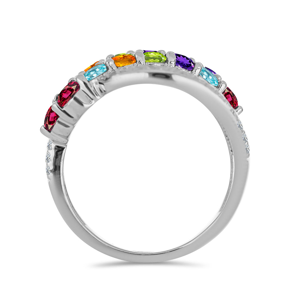 Inel din Argint 925 ( 6.42 grame ) cu Ametist Marocan și Peridot Changbai 2.87 Carate