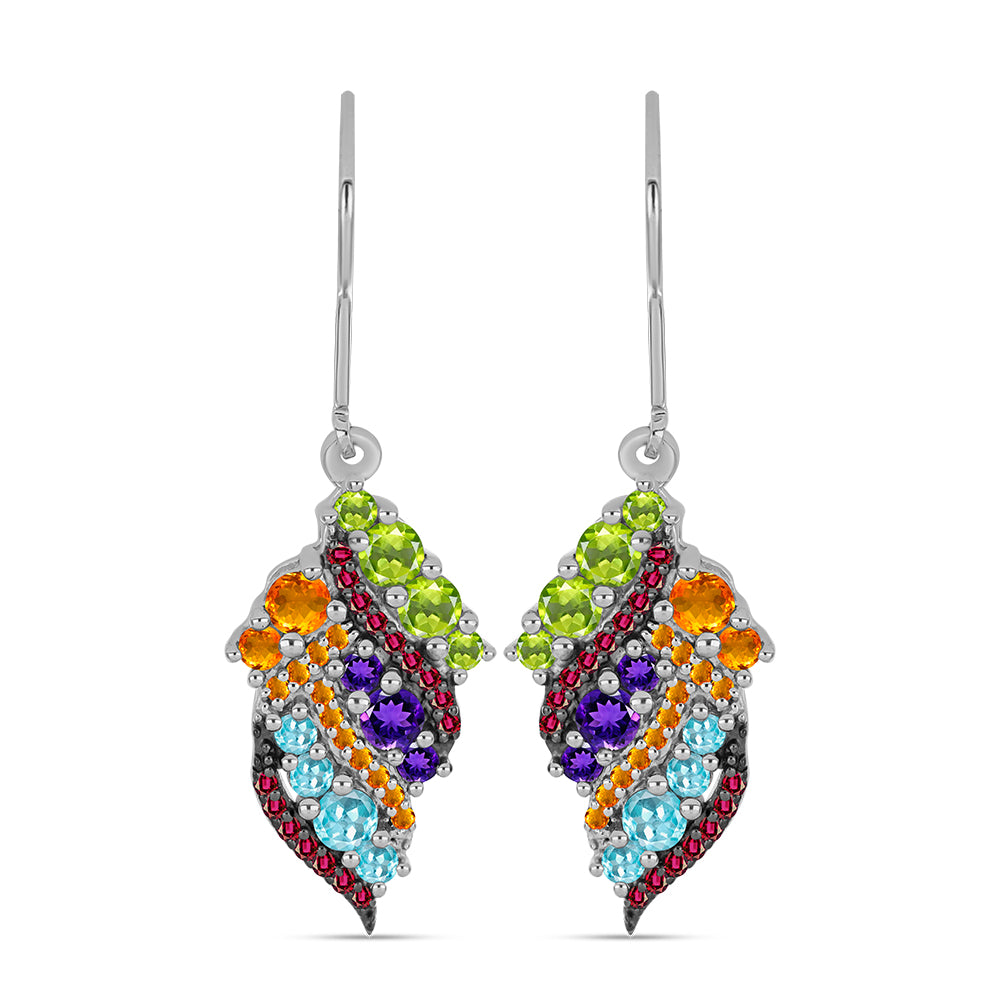 Cercei din Argint 925 ( 4.65 grame ) cu Ametist Marocan și Peridot Changbai 2.03 Carate 1 