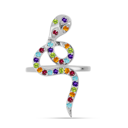 Inel din Argint 925 ( 3.15 grame ) cu Ametist Marocan și Citrin Ural 0.57 Carate