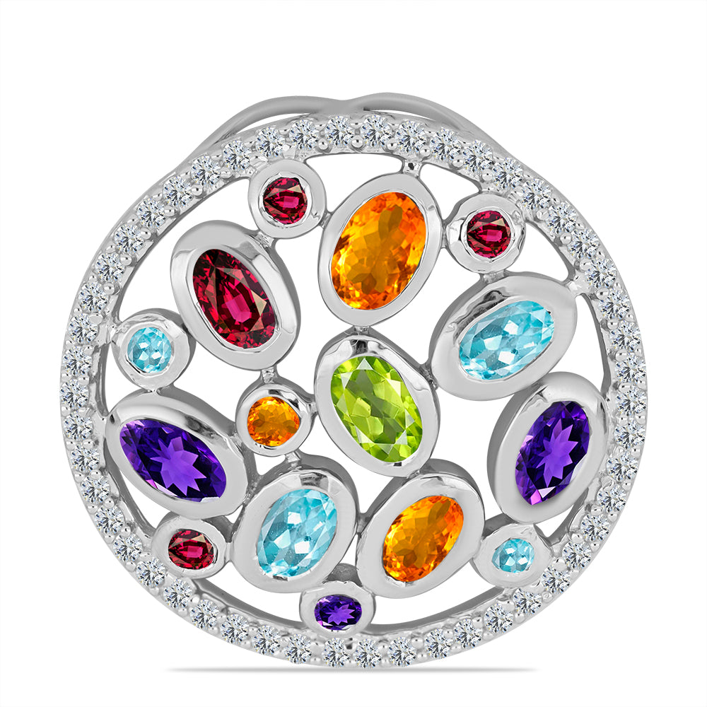 Pandantiv din Argint 925 ( 4.19 grame ) cu Ametist Marocan și Peridot Changbai 2.62 Carate 1 