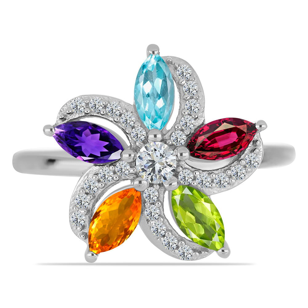 Inel din Argint 925 ( 2.78 grame ) cu Ametist Marocan și Peridot Changbai 1.55 Carate