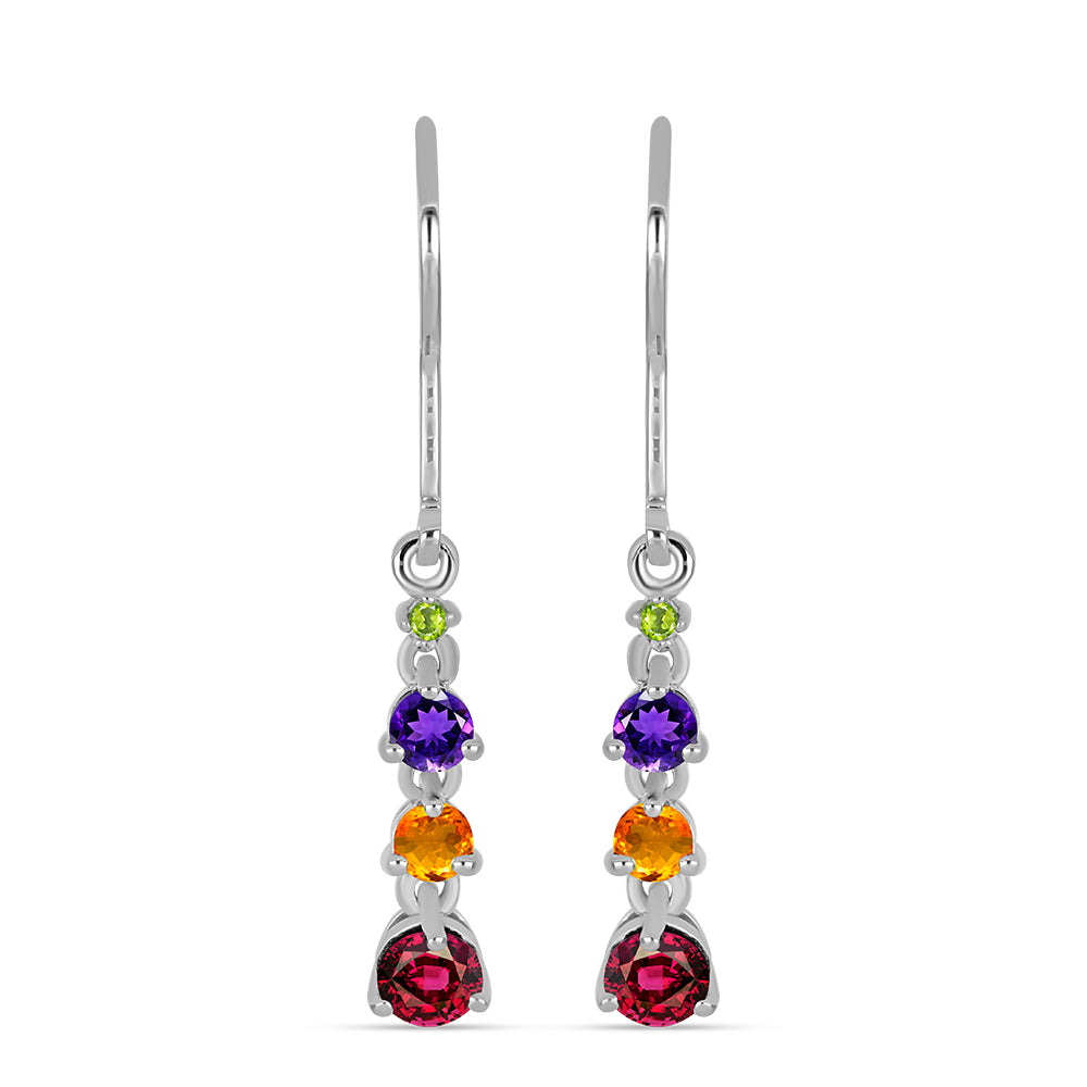 Cercei din Argint 925 ( 1.89 grame ) cu Ametist Marocan și Citrin Rio Golden 1.19 Carate 1 