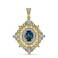 Pandantiv din Argint 925 Placat cu Aur ( 2.89 grame ) cu Opal Etiopian Negru Lega Dembi și Topaz Alb 1.2 Carate
