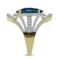 Inel din Argint 925 Placat cu Aur ( 5.46 grame ) cu Opal Etiopian Negru Lega Dembi și Topaz Alb 5.09 Carate