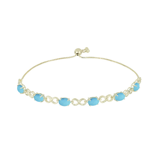 Brățară din Argint 925 Placat cu Aur ( 5.18 grame ) cu Turcoaz ”Frumoasa Adormită” 4.12 Carate