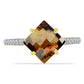 Inel din Argint 925 Placat cu Aur ( 2.26 grame ) cu Cuarț Coniac și Topaz Alb 2.6 Carate
