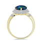 Inel din Argint 925 Placat cu Aur ( 3.73 grame ) cu Opal Etiopian Negru Lega Dembi și Topaz Alb 3.03 Carate