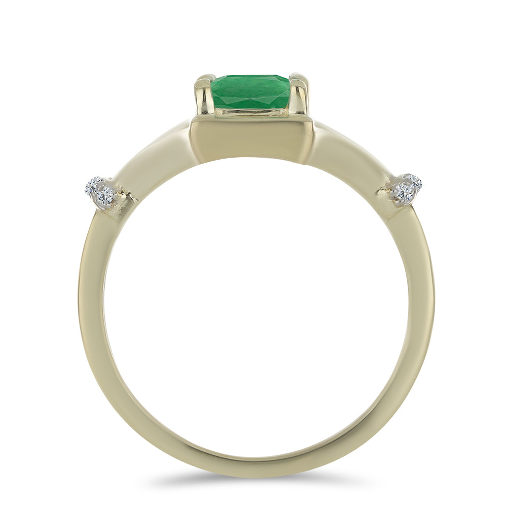 Inel din Argint 925 Placat cu Aur ( 4.02 grame ) cu Smarald Brazilian și Topaz Alb 2.32 Carate