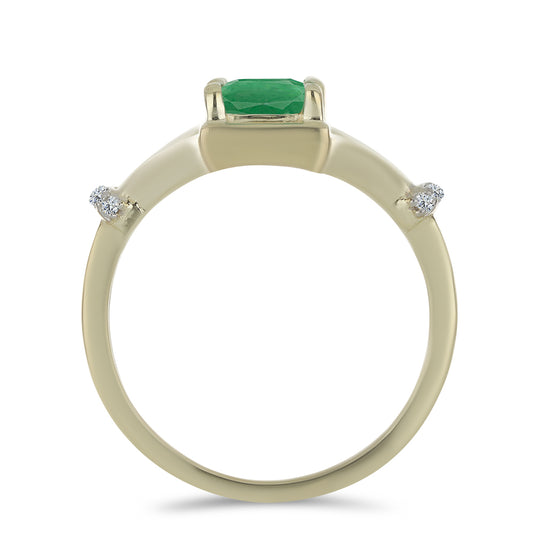 Inel din Argint 925 Placat cu Aur ( 4.02 grame ) cu Smarald Brazilian și Topaz Alb 2.32 Carate