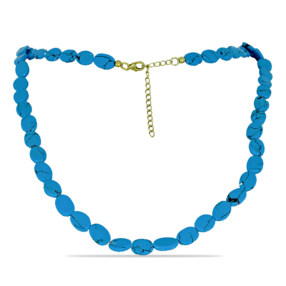 Colier din Argint 925 Placat cu Aur ( 1.02 grame ) cu Turcoaz ”Frumoasa Adormită” 61.95 Carate 1 