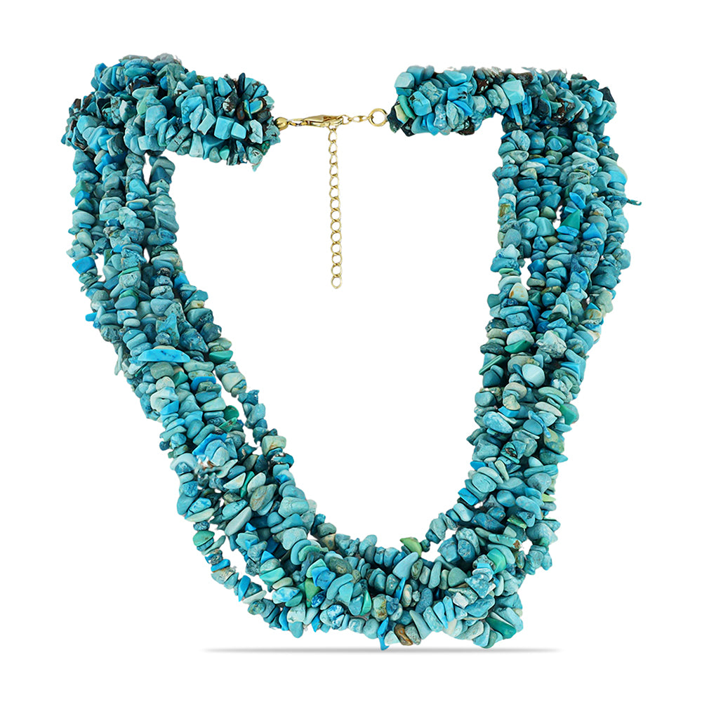 Colier din Argint 925 Placat cu Aur ( 1.25 grame ) cu Turcoaz ”Frumoasa Adormită” 642.55 Carate 1 