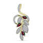 Pandantiv din Argint 925 Placat cu Aur ( 1.97 grame ) cu Opal Etiopian Negru Lega Dembi și Topaz Alb 0.4 Carate