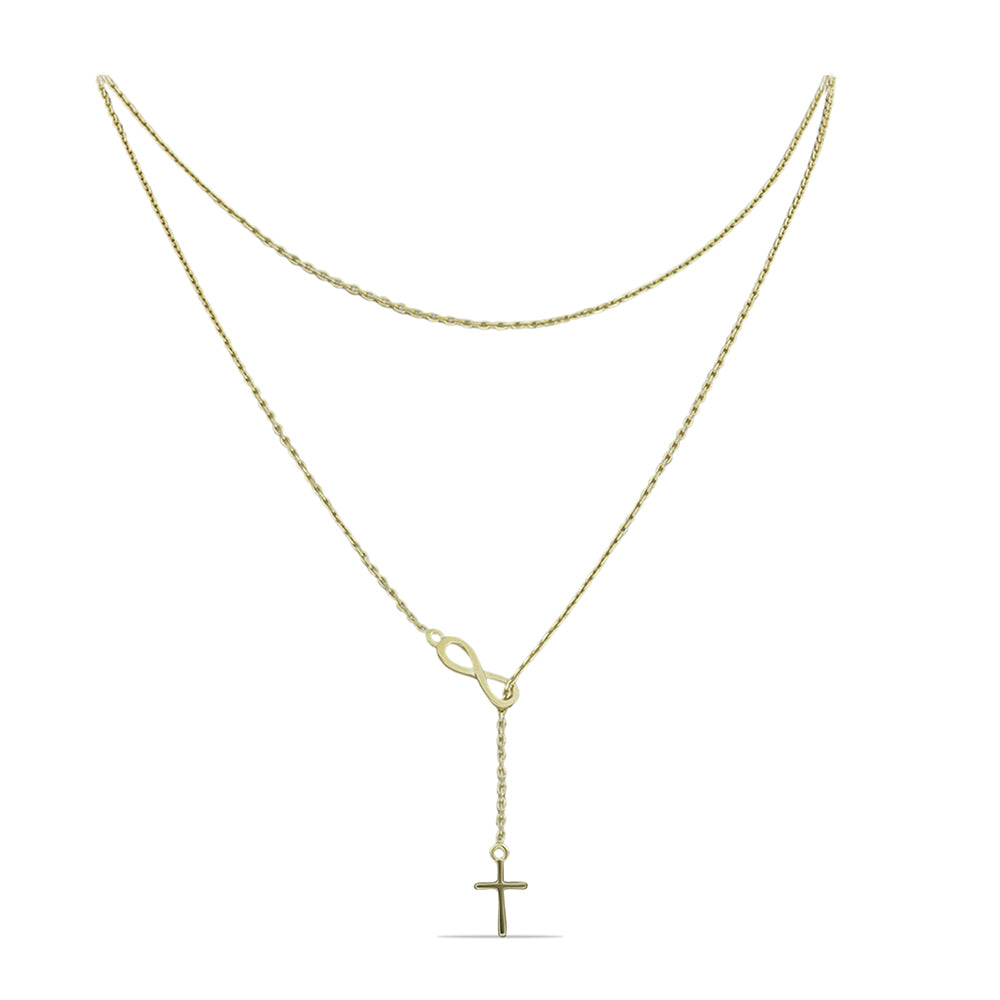 Cruce Lanț din Argint 925 Placat cu Aur ( 3.61 grame ) ( Colier )