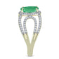Inel din Argint 925 Placat cu Aur ( 4.05 grame ) cu Smarald Brazilian și Topaz Alb 3.09 Carate