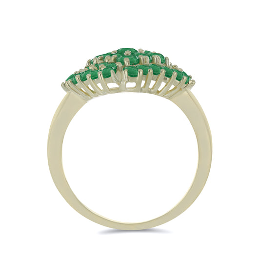 Inel din Argint 925 Placat cu Aur ( 4.11 grame ) cu Smarald Brazilian 2.36 Carate