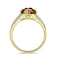 Inel din Argint 925 Placat cu Aur ( 2.57 grame ) cu Cuarț Coniac și Topaz Alb 2.2 Carate