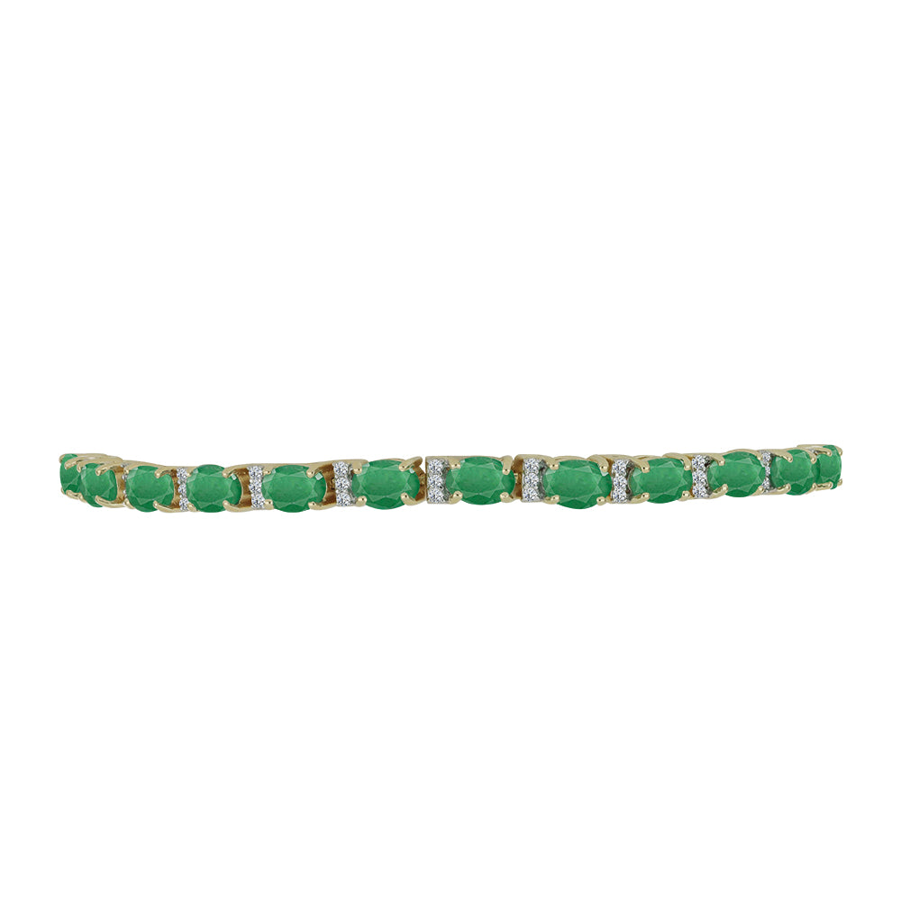 Brățară din Argint 925 Placat cu Aur ( 6.15 grame ) cu Smarald Brazilian și Topaz Alb 5.97 Carate 2 