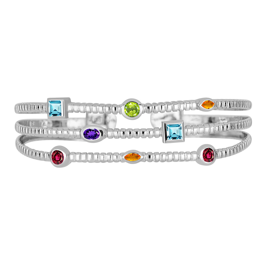 Brățară din Argint 925 ( 18.9 grame ) cu Ametist Marocan și Citrin Rio Golden 2.1 Carate