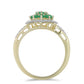 Inel din Argint 925 Placat cu Aur ( 3.49 grame ) cu Smarald Brazilian și Topaz Alb 1.27 Carate
