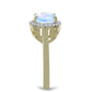 Inel din Argint 925 Placat cu Aur ( 3.08 grame ) cu Piatra Lunii Curcubeu și Topaz Alb 4.05 Carate