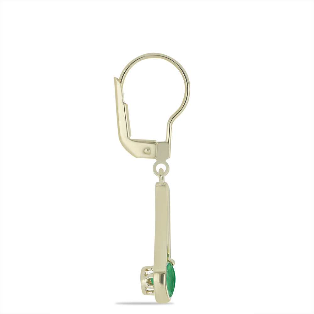 Cercei din Argint 925 Placat cu Aur ( 2.24 grame ) cu Smarald Brazilian 0.9 Carate 2 