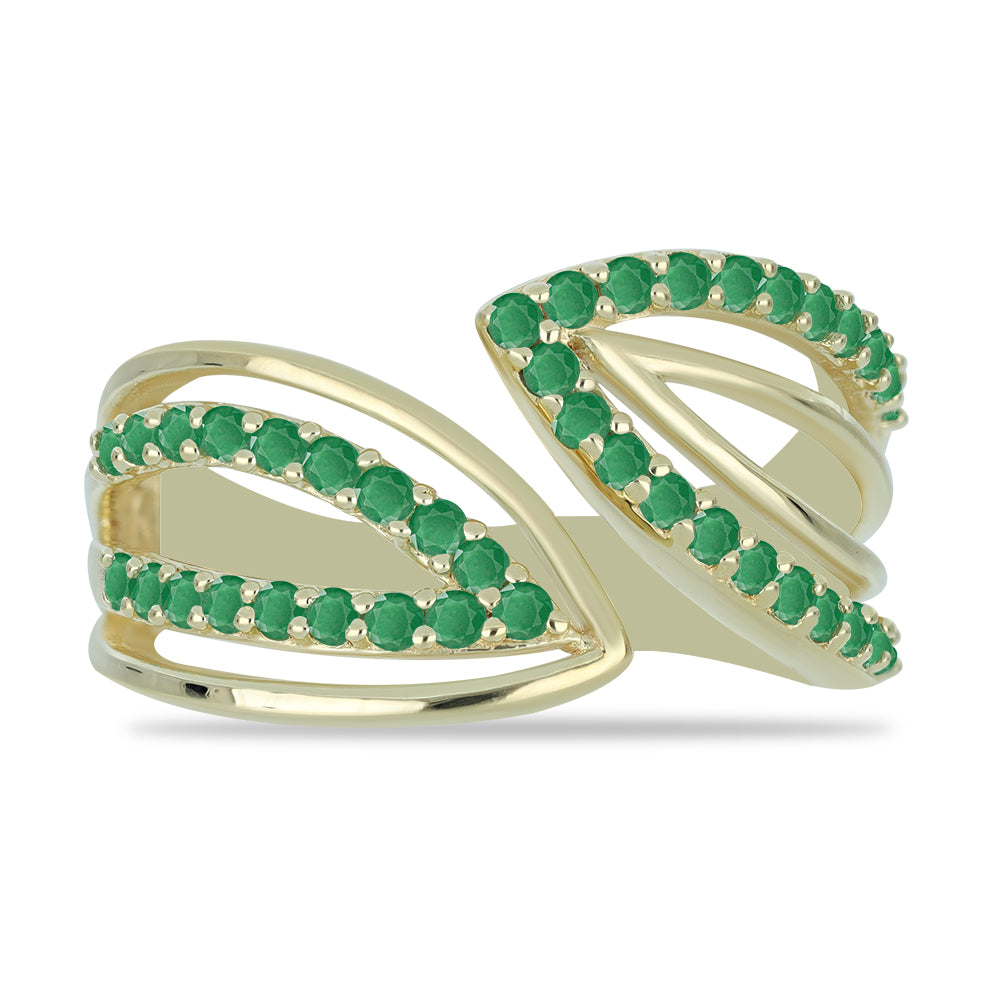 Inel din Argint 925 Placat cu Aur ( 4.48 grame ) cu Smarald Brazilian 0.74 Carate