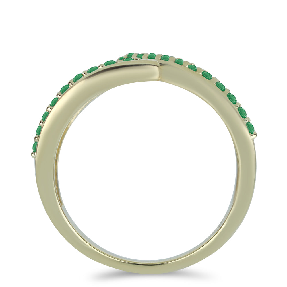 Inel din Argint 925 Placat cu Aur ( 4.48 grame ) cu Smarald Brazilian 0.74 Carate