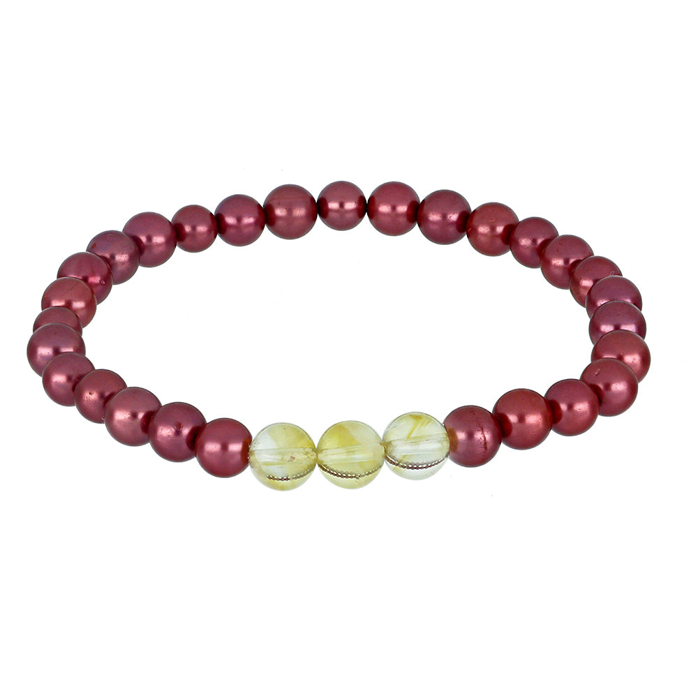 Set din Pepită ( 0.91 grame ) cu Perlă de cultură Violet și Citrin Ural 263.31 Carate ( Colier+Cercei+Brățară ) 4 