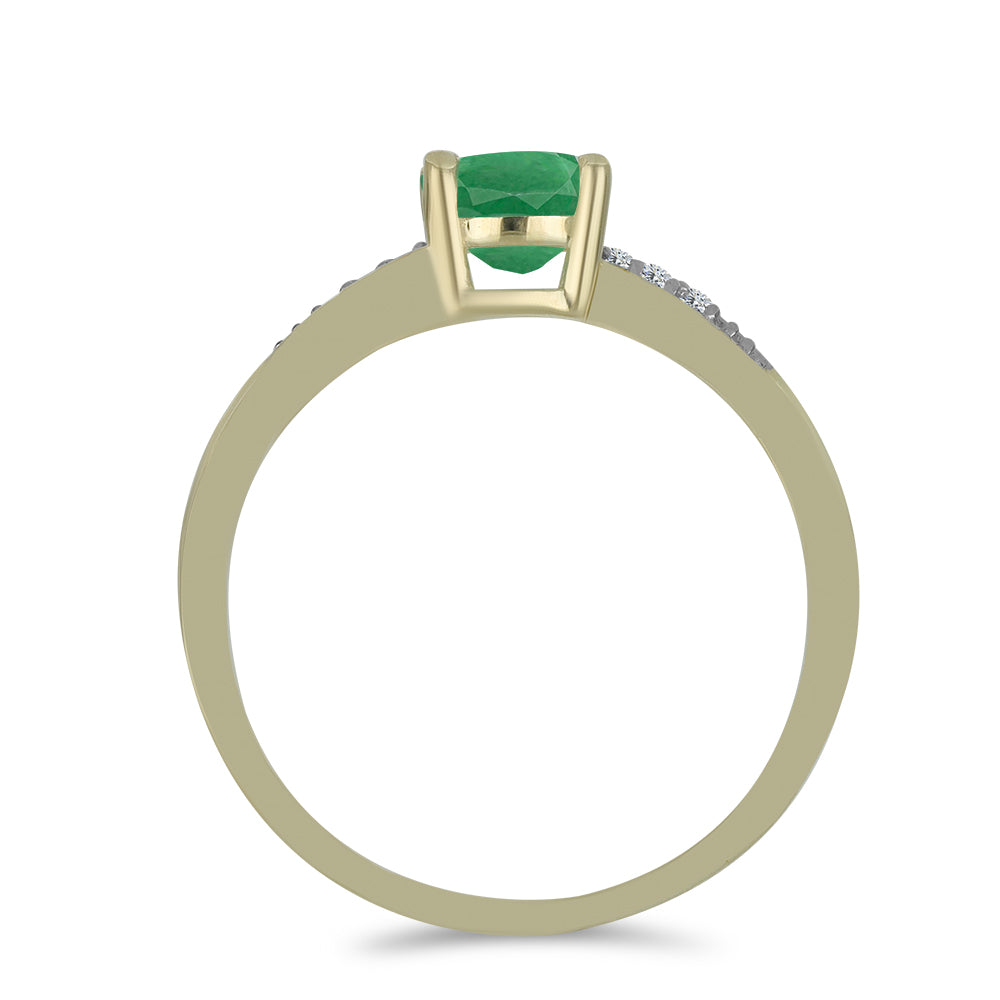 Inel din Argint 925 Placat cu Aur ( 2.23 grame ) cu Smarald Brazilian și Topaz Alb 0.99 Carate